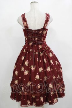 画像3: Innocent World / ブーケストライプリボンジャンパースカート Free ボルドー H-25-12-13-1008-IW-OP-NS-ZH