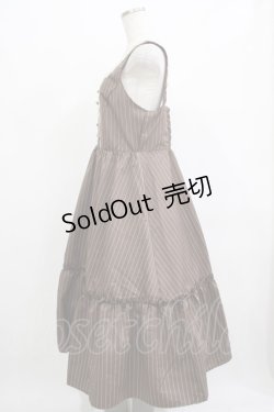 画像2: m petit by misako / TT*AOKストライプジャンパースカート LL ブラウン H-25-12-13-1014-LO-OP-NS-ZH