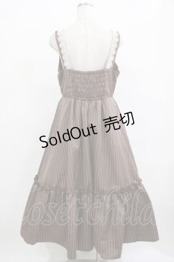 画像3: m petit by misako / TT*AOKストライプジャンパースカート LL ブラウン H-25-12-13-1014-LO-OP-NS-ZH