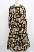 yukiemon / ベア部屋柄ワンピース M ブラウン H-25-12-13-1017-LO-OP-NS-ZH