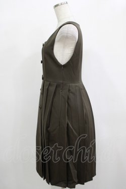 画像2: Fi.n.t / エンブレム釦プリーツジャンパースカート Free KHAKI H-25-12-13-1020-CA-OP-NS-ZH