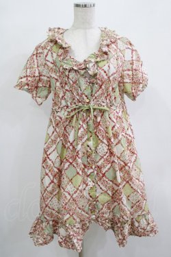 画像1: PINK HOUSE / 花柄チュニック Free グリーン H-25-12-13-1022-LO-OP-NS-ZH