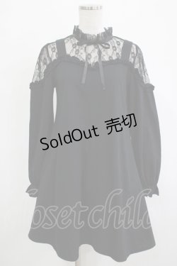 画像1: Jamie エーエヌケー / レース切替カットワンピース M ブラック H-25-12-13-1025-LO-OP-NS-ZH