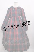 FLC / MINA*タータンチェックワンピース M グリーン H-25-12-14-005-LO-OP-NS-ZH