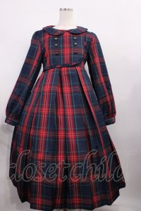 FLC / MINA*タータンチェックワンピース M グリーン H-25-12-14-005-LO-OP-NS-ZH