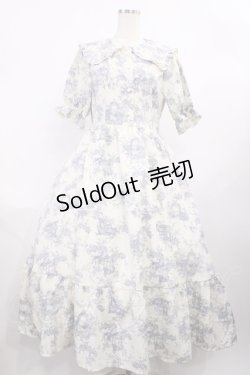 画像1: m petit by misako / トワルドジュイOPハンソデ M オフ/ブルー H-25-12-14-006-LO-OP-NS-ZH