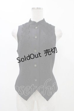 画像1: MIHO MATSUDA / スタンドカラーベスト  ブラック H-25-12-14-1034-GO-TO-KB-ZH