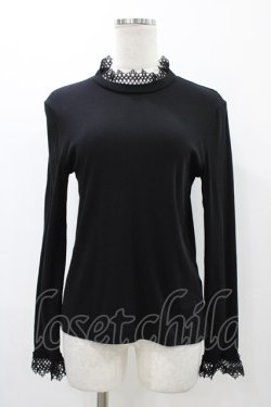 画像1: Jane Marple / ウルティマフライスドイリーレーストリムプルオーバー  ブラック H-25-12-14-1036-JM-TO-KB-ZH