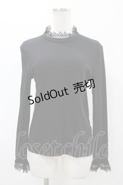 画像1: Jane Marple / ウルティマフライスドイリーレーストリムプルオーバー  ブラック H-25-12-14-1036-JM-TO-KB-ZH