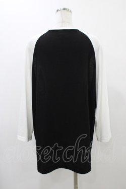 画像2: LISTEN FLAVOR / 8bitベアラグラントップス  ブラック×ホワイト H-25-12-14-1041-PU-TO-KB-ZH