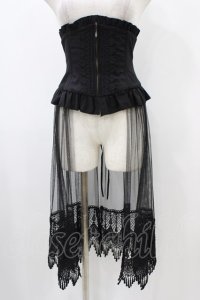 Sheglit / "Cynthia"チュールコルセット  ブラック H-25-12-14-1006-EL-ZA-KB-ZH