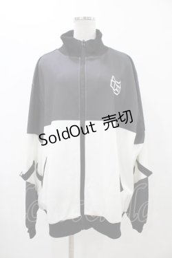 画像1: ACDC RAG / ドットネコジャージジャケット  ブラック×ホワイト H-25-12-14-1051-PU-JA-KB-ZH