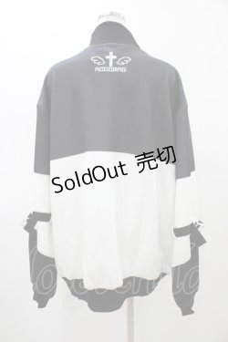 画像2: ACDC RAG / ドットネコジャージジャケット  ブラック×ホワイト H-25-12-14-1051-PU-JA-KB-ZH