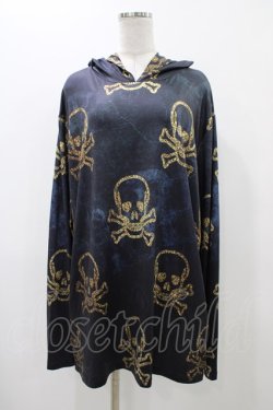 画像1: NieR Clothing / 総柄プルパーカー  黒 H-25-12-14-1053-PU-TO-KB-ZH