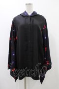 NieR Clothing / 着物風袖フードシャツ  黒 H-25-12-14-1054-PU-BL-KB-ZH