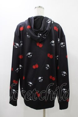 画像2: NieR Clothing / 総柄フードカーディガン  黒 H-25-12-14-1055-PU-TO-KB-ZH