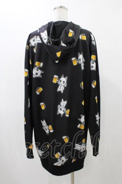 画像2: NieR Clothing / 総柄ZIPパーカー  黒 H-25-12-14-1057-PU-TO-KB-ZH