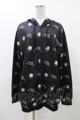 NieR Clothing / 総柄ZIPパーカー  黒 H-25-12-14-1060-PU-TO-KB-ZH