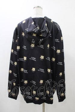 画像2: NieR Clothing / 総柄ZIPパーカー  黒 H-25-12-14-1060-PU-TO-KB-ZH