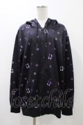 NieR Clothing / 総柄ZIPパーカー  黒×紫 H-25-12-14-1062-PU-TO-KB-ZH