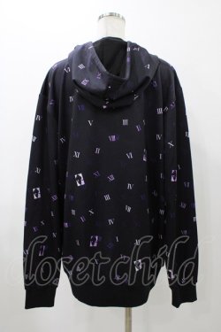 画像2: NieR Clothing / 総柄ZIPパーカー  黒×紫 H-25-12-14-1062-PU-TO-KB-ZH