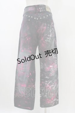 画像2: SEX POT ReVeNGe / カスタムダメージパンツ  黒×ピンク H-25-12-14-1008-SP-PA-KB-ZH