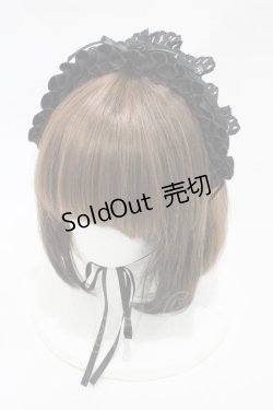 画像1: MARBLE / 2WAYサテンバラ付きタックプリーツチョーカー/ヘッドドレス  ブラック×ブラック H-25-12-14-1002-GO-AC-KB-ZH