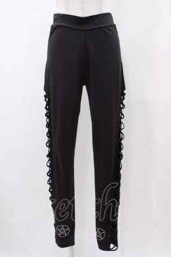 画像1: KRY CLOTHING / サイドクロスレギンス  黒 H-25-12-14-1014-EL-PA-KB-ZH