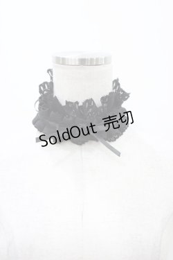 画像3: MARBLE / 2WAYサテンバラ付きタックプリーツチョーカー/ヘッドドレス  ブラック×ブラック H-25-12-14-1002-GO-AC-KB-ZH