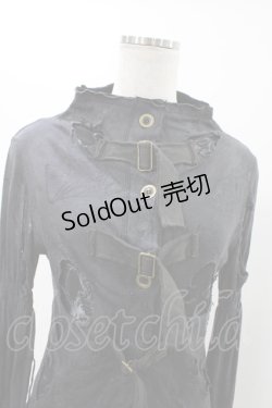 画像4: DARK RED  RUM / ダメージ燕尾カーディガン  グレー H-25-12-14-1018-HN-TO-KB-ZH