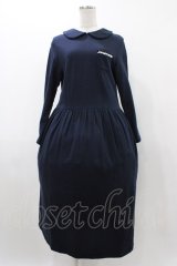 Jane Marple / ロゴレースポケットドレス  ネイビー H-25-12-14-1020-JM-OP-KB-ZH