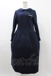 Jane Marple / ロゴレースポケットドレス  ネイビー H-25-12-14-1020-JM-OP-KB-ZH