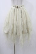 OZZ ANGELO / チュールイレギュラースカート  アイボリー H-25-12-14-1027-OO-SK-KB-ZH