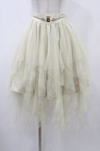OZZ ANGELO / チュールイレギュラースカート  アイボリー H-25-12-14-1027-OO-SK-KB-ZH