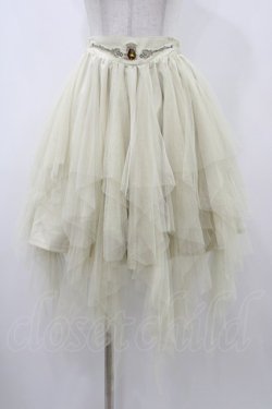 画像1: OZZ ANGELO / チュールイレギュラースカート  アイボリー H-25-12-14-1027-OO-SK-KB-ZH