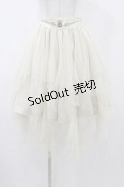 画像1: OZZ ANGELO / チュールイレギュラースカート  アイボリー H-25-12-14-1027-OO-SK-KB-ZH