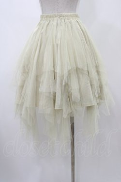 画像2: OZZ ANGELO / チュールイレギュラースカート  アイボリー H-25-12-14-1027-OO-SK-KB-ZH