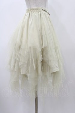 画像3: OZZ ANGELO / チュールイレギュラースカート  アイボリー H-25-12-14-1027-OO-SK-KB-ZH