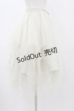 画像3: OZZ ANGELO / チュールイレギュラースカート  アイボリー H-25-12-14-1027-OO-SK-KB-ZH
