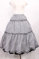 m petit by misako / NINA'S RVパニエスカート M ブラック/ブラックギンガムリバーシブル H-25-12-14-009-LO-SK-NS-ZH