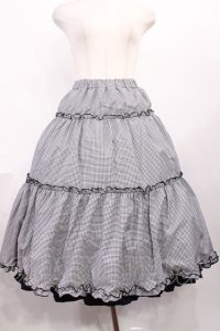 m petit by misako / NINA'S RVパニエスカート M ブラック/ブラックギンガムリバーシブル H-25-12-14-009-LO-SK-NS-ZH