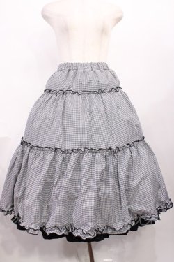 画像1: m petit by misako / NINA'S RVパニエスカート M ブラック/ブラックギンガムリバーシブル H-25-12-14-009-LO-SK-NS-ZH