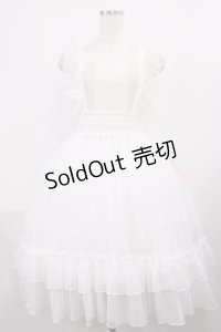 Chalmiere / ドットチュールエプロン M ホワイト H-25-12-14-011-LO-OP-NS-ZH