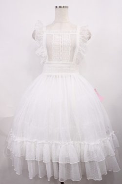 画像1: Chalmiere / ドットチュールエプロン M ホワイト H-25-12-14-011-LO-OP-NS-ZH