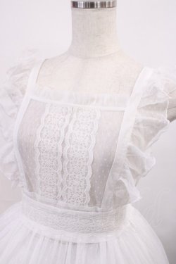 画像3: Chalmiere / ドットチュールエプロン M ホワイト H-25-12-14-011-LO-OP-NS-ZH