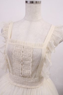 画像3: axes femme kawaii / ドットチュールエプロン M 生成り H-25-12-14-012-AX-OP-NS-ZH