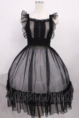 Chalmiere / ドットチュールエプロン M ブラック H-25-12-14-013-LO-OP-NS-ZH