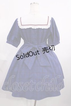 画像2: Amavel / 紅茶缶ラベルスクエアヨークチェックワンピース Free ブルー H-25-12-14-015-CA-OP-NS-ZH