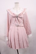 DearMyLove / ハートビジューリボンレース学園ワンピース M ピンク H-25-12-14-017-EL-OP-NS-ZH