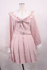 DearMyLove / ハートビジューリボンレース学園ワンピース M ピンク H-25-12-14-017-EL-OP-NS-ZH